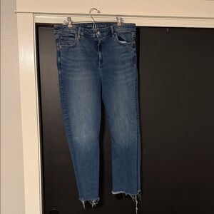 American Eagle Women's Dark Blue Ankle Jeans